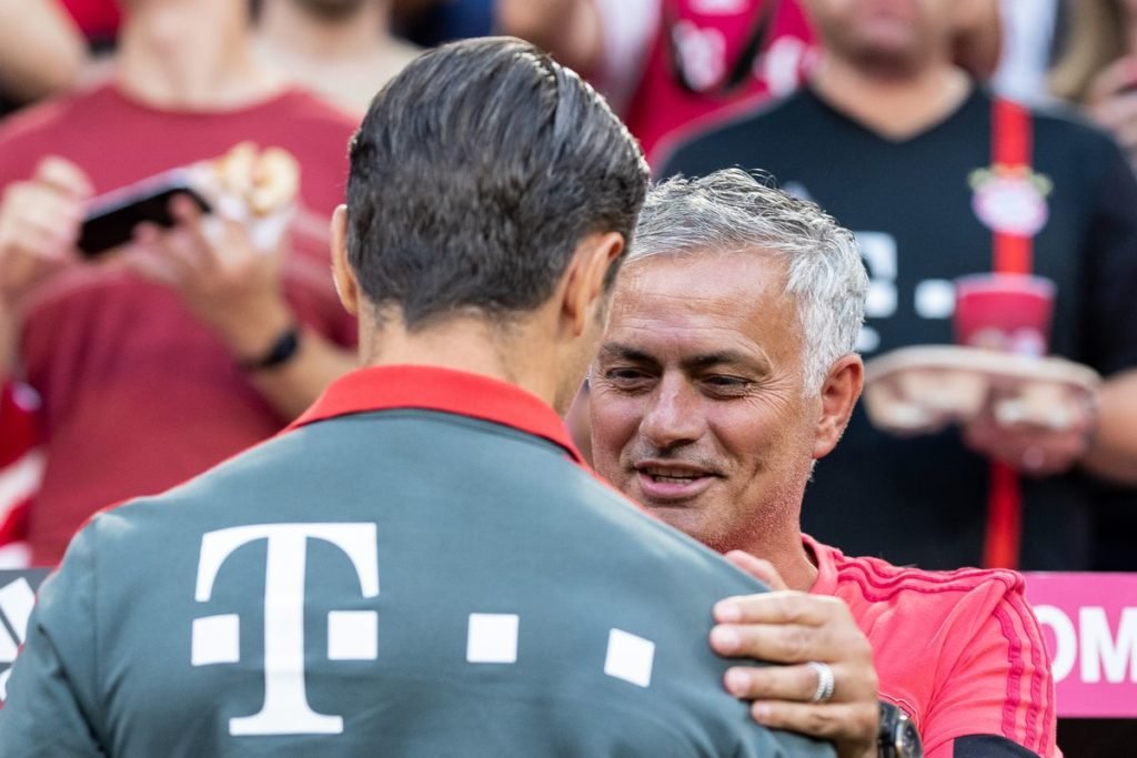 Jose Mourinho and Niko Kovač during a preseason friendly between Manchester United and Bayern Munich in 2018. Credits: Getty Images