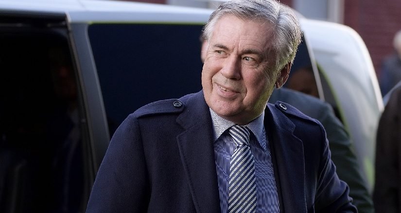 Ancelotti arriving at Goodison Park