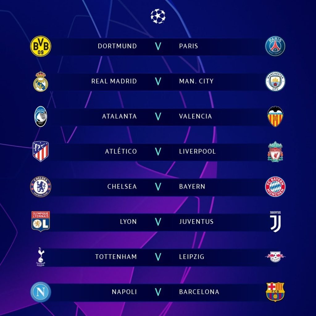uefa champions league fixtures table 2019