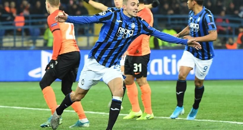 Castagne celebrates the opening goal for Atalanta, as the Italians qualify for the first time.