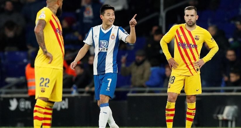 Wu Lei scored the equalizer against Barcelona.